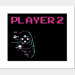 Player 1 and Player 2 Funny Couples, couples Baby Reveal Shirts, Gamer Announcements Posters and Art